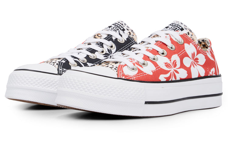 (WMNS) Converse Chuck Taylor All Star Hawaiian Mix Platform Low Top Thick Sole Cherry Blossoms Black Orange 565794C