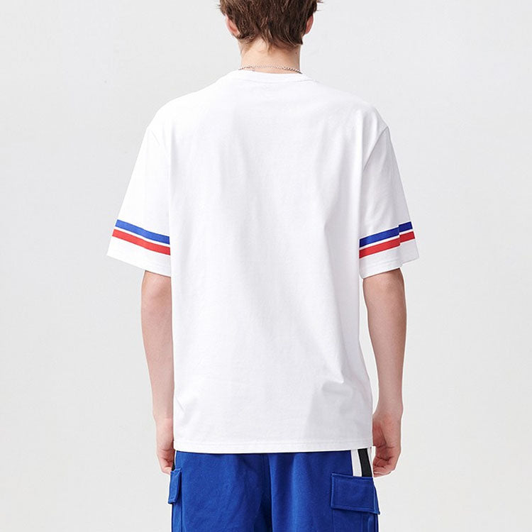 Men's FILA FUSION Alphabet Printing Round Neck Short Sleeve White T-Shirt T11M122110F-WT