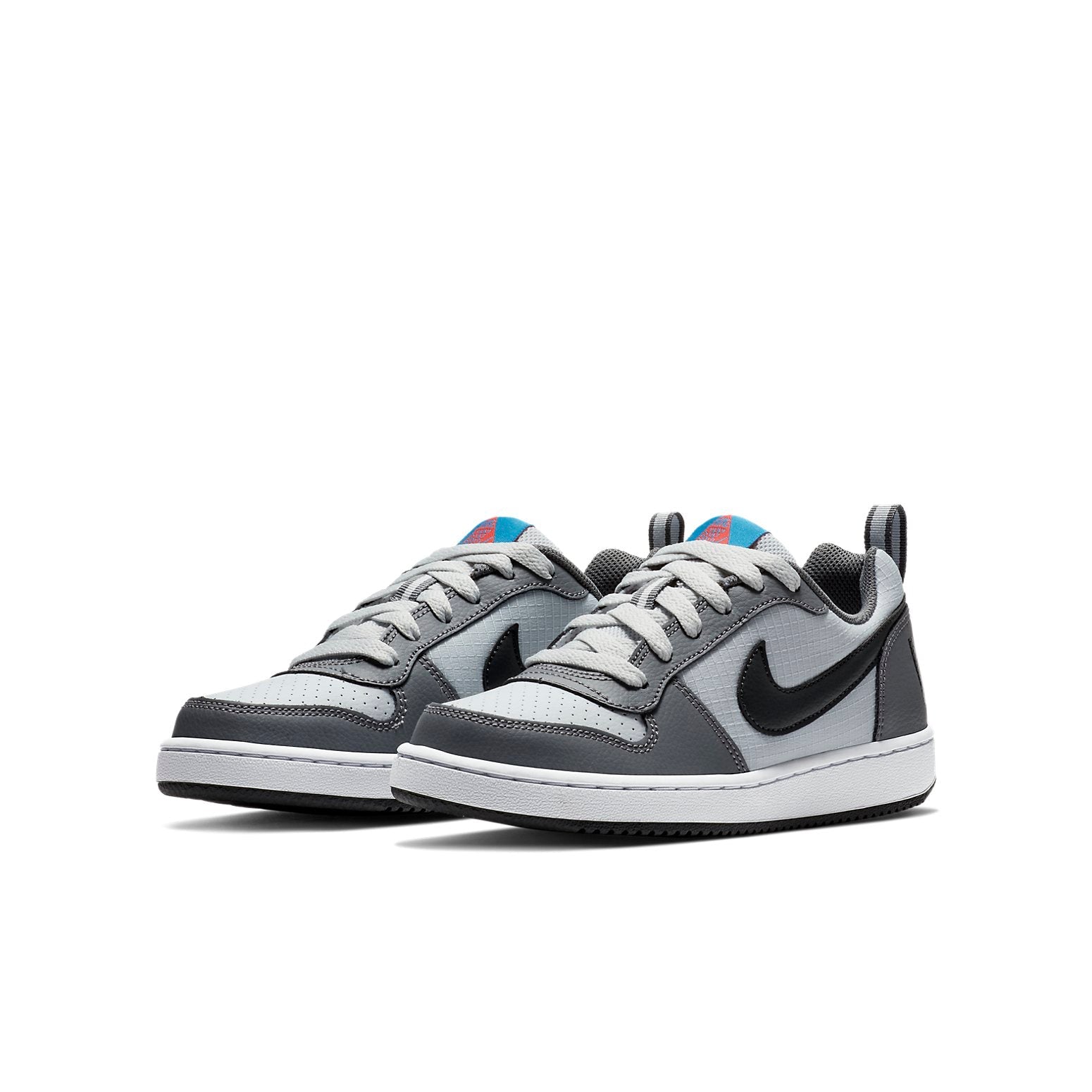 (GS) Nike Court Borough Low Shoes Grey/Black/Blue 839985-006