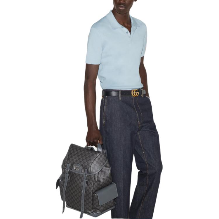 Gucci Silk Cotton Knit Polo Shirt 'Light Blue' 784644-XKD2A-4421