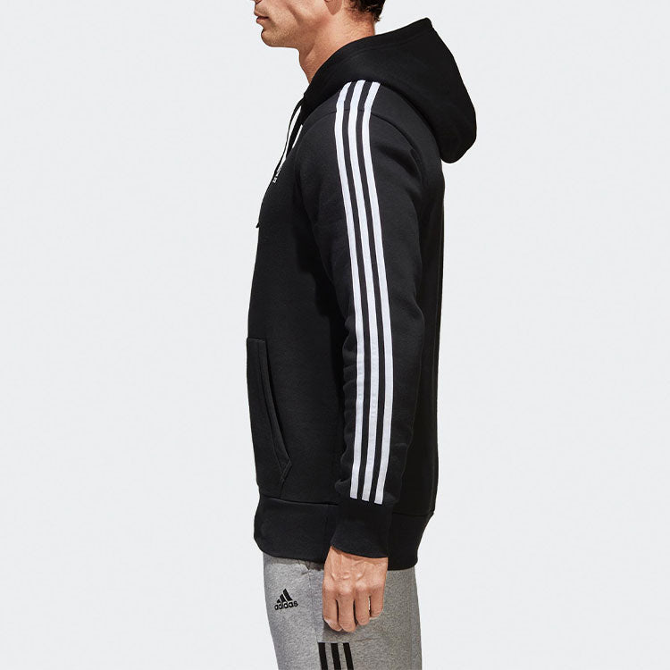 adidas Fleece Lined Stay Warm hooded Drawstring Pullover Black BR3588