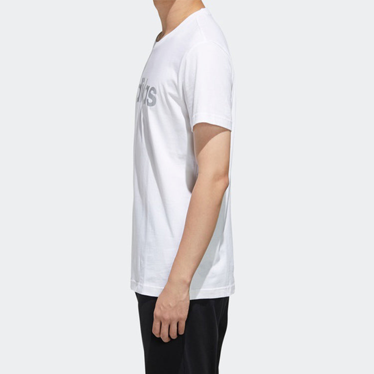 adidas neo Sports Round Neck logo Printing Short Sleeve White FP7395
