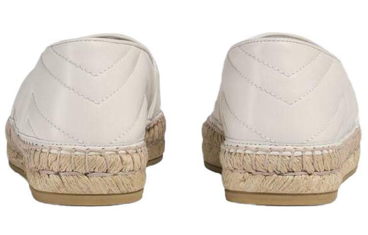 (WMNS) Gucci Leather Espadrille Double G 'White' 551890-BKO00-9014