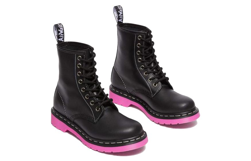 (WMNS) Dr. Martens 1460 Wanama Leather Jungle Zip Boots 'Black Pink 30925001
