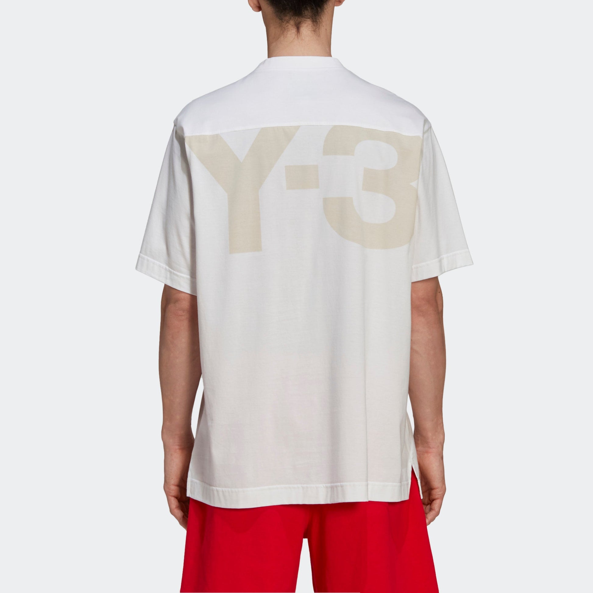 Men's Y-3 SS21 Classic Offset Logo Printing Short Sleeve White GV4186