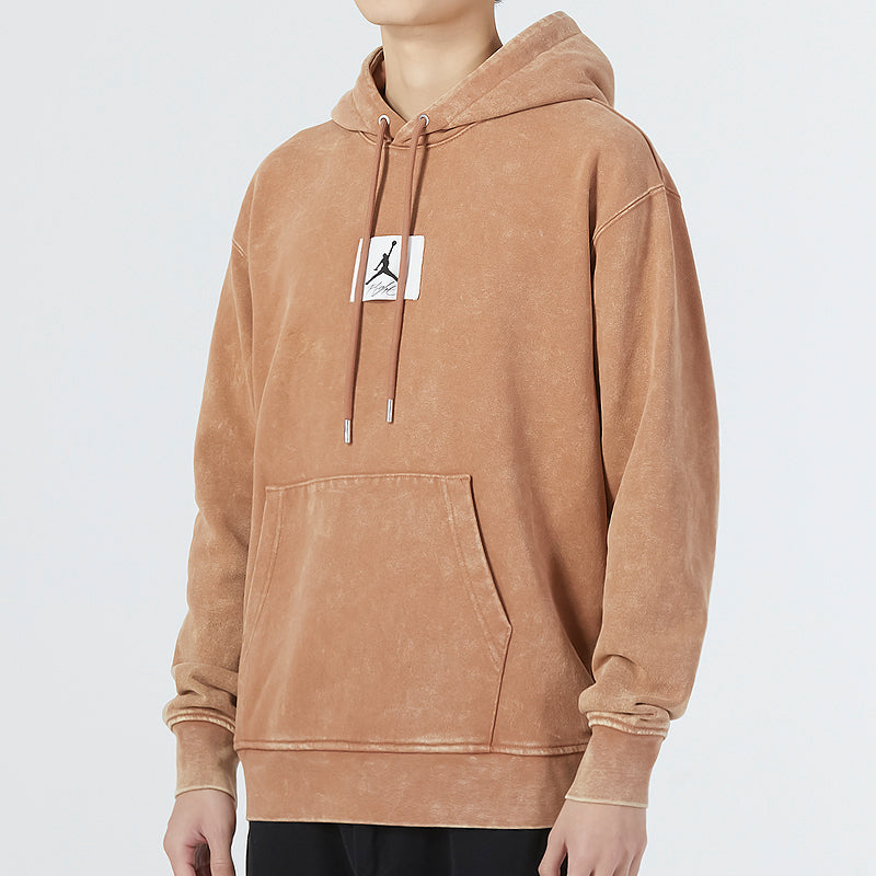 Air Jordan Tie Dye Label Athletic Loose Pullover Hoodie Men's Mineral Clay Yellow DR3088-215