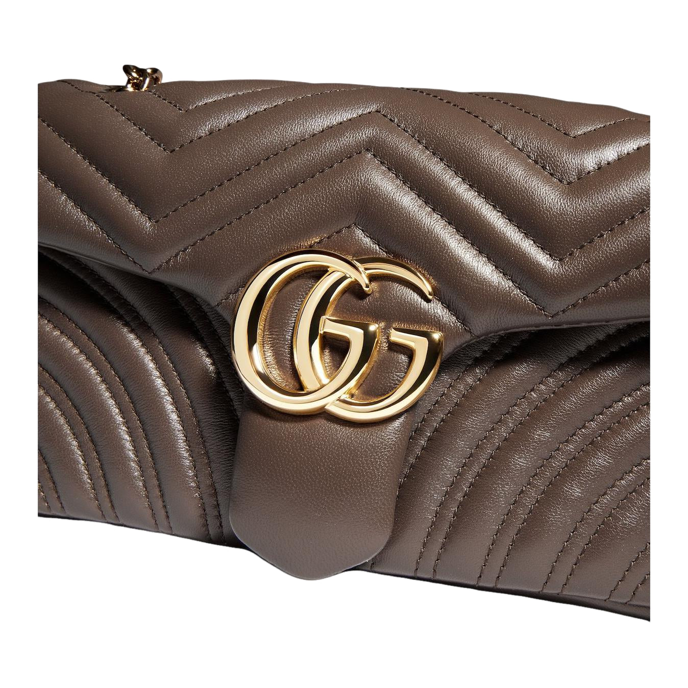 (WMNS) Gucci GG Marmont Medium Shoulder Bag 'Dark Taupe' 837267-AAGUE-2818