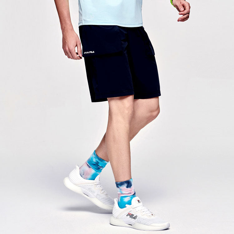FILA Athletics Solid Color Casual Sports Woven Shorts Black A11M121369F-BK