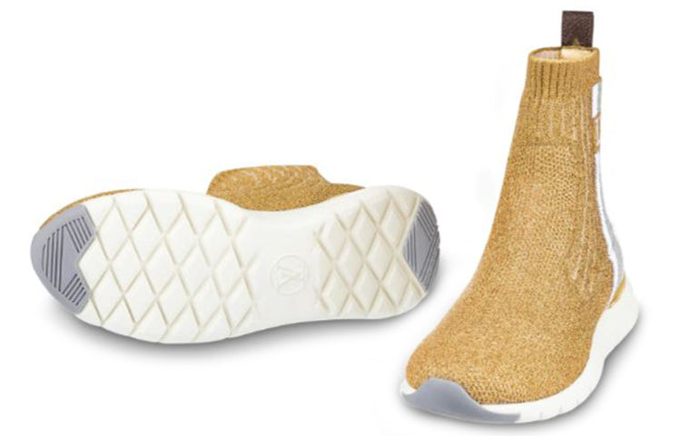 (WMNS) LOUIS VUITTON LV Aftergame High-Top Sports Shoes Gold 1A4GLH