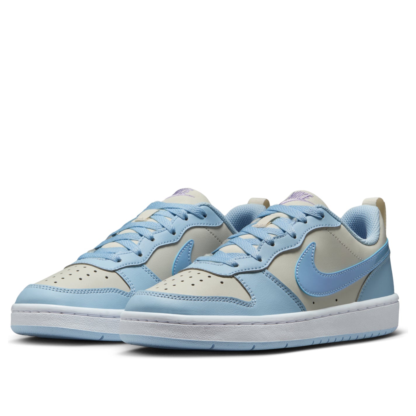 (GS) Nike Court Borough Low Recraft 'Soft Pearl Hydrangeas White Celestine Blue' IH4048-001