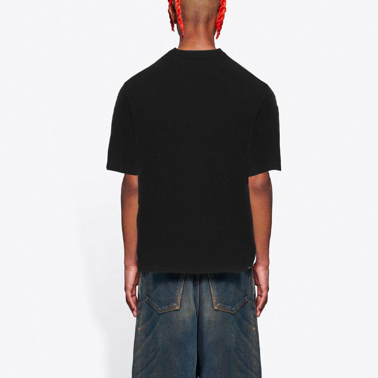 Men's Balenciaga Alphabet Printing Short Sleeve Black 612966TJVD91034