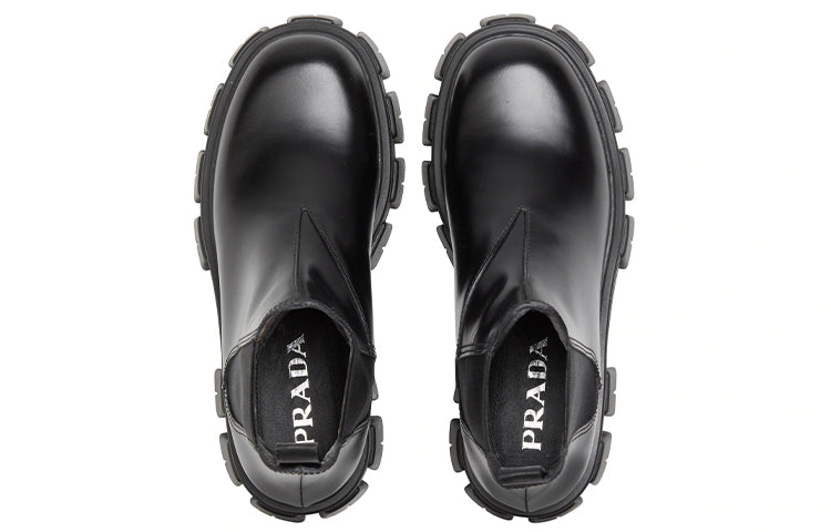 (WMNS) PRADA Monolith Brushed Leather Chelsea Boots 'Black' 1T725L_B4L_F0002_F_A055