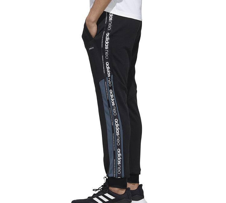 adidas neo M Ss Tp 1 Splicing Sports Pants Black FN6533