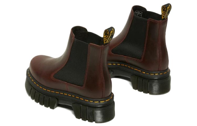 (WMNS) Dr. Martens Audrick Brando Leather Platform Chelsea Boots 'Brown' 27820211