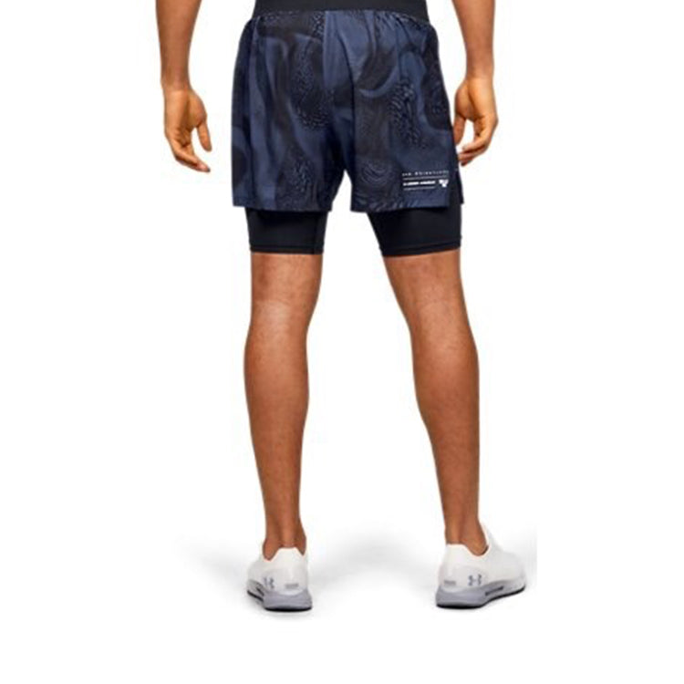 Under Armour Qualifier SpeedPocket 2-in-1 Shorts 'Legend Ink' 1353162-497
