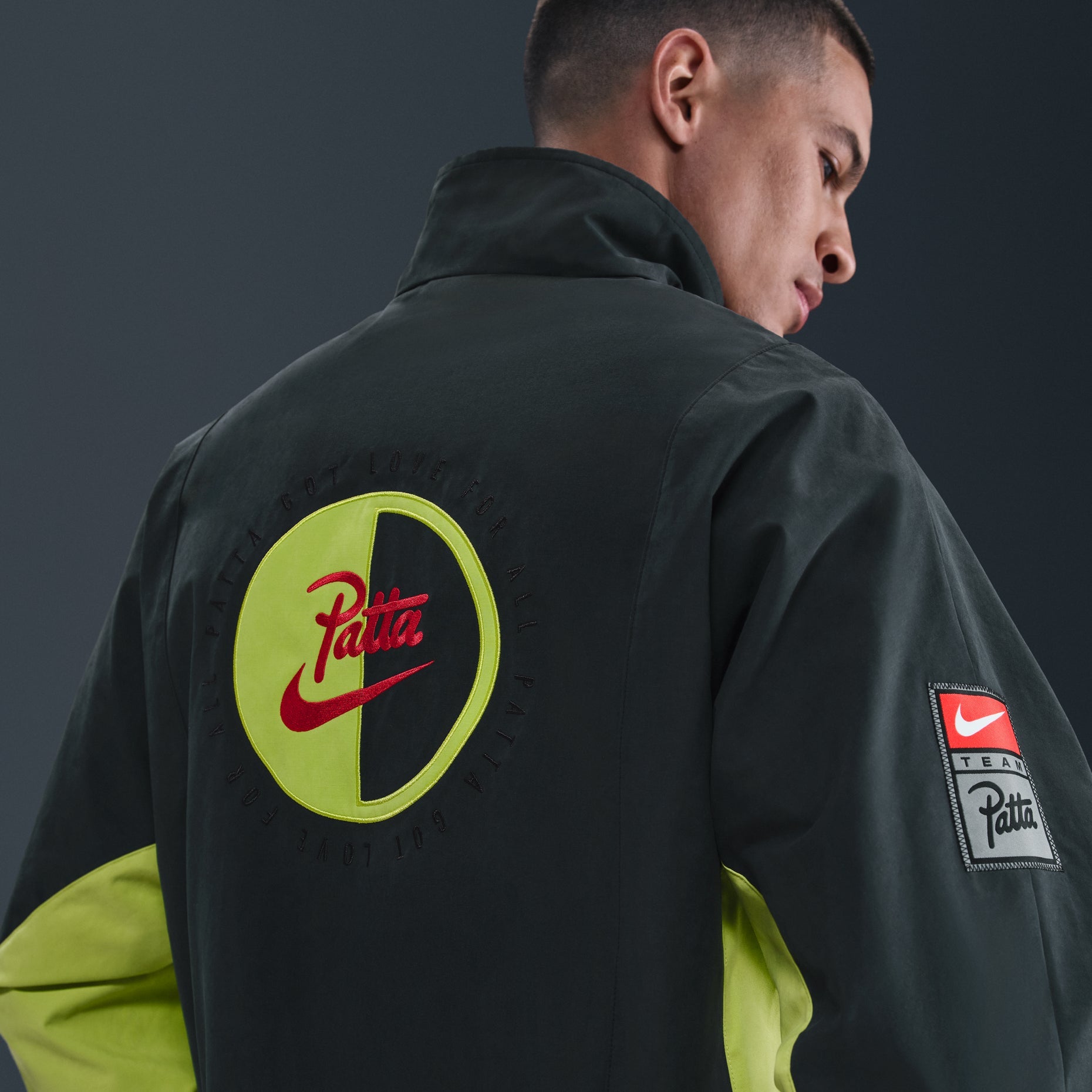 Nike x Patta Track Jacket Asia Sizing 'Black Cyber' HJ0713-010