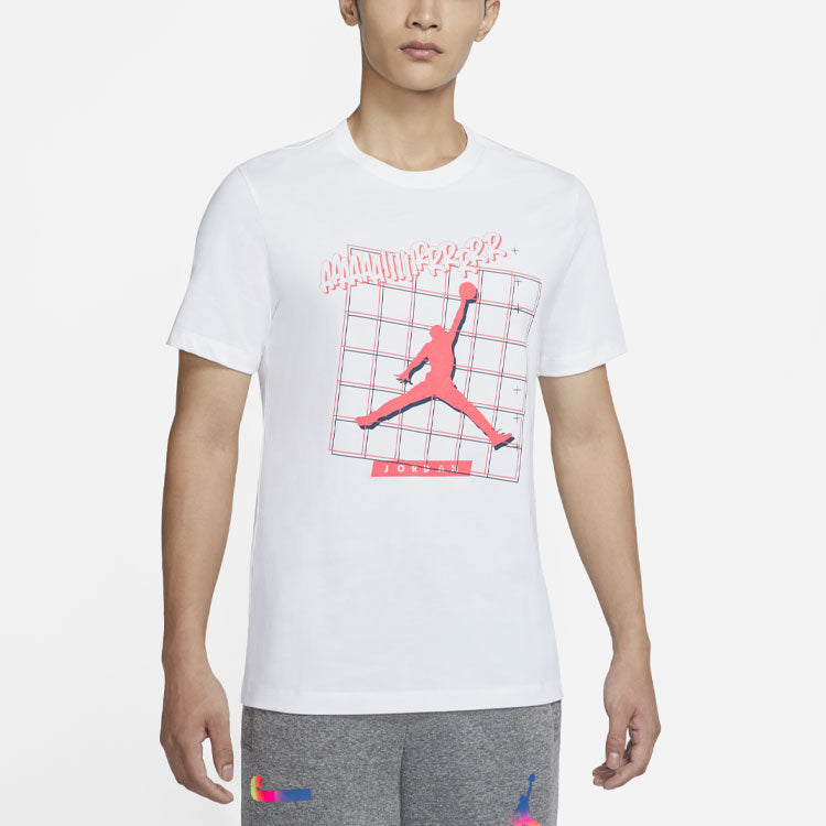 Air Jordan Casual Sports Round Neck Logo Short Sleeve White CT3707-100