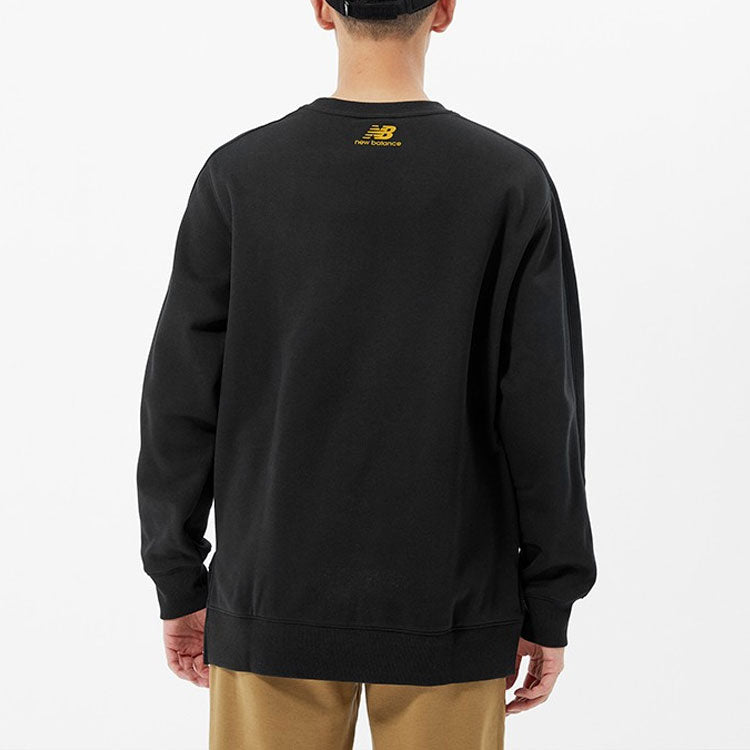 New Balance Logo Printing Sports Round Neck Pullover Black AMT14319-BK