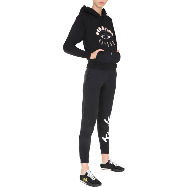 (WMNS) KENZO Eye Embroidered Pattern hooded Long Sleeves Hoodie Sports Black FA62SW8724XC-99