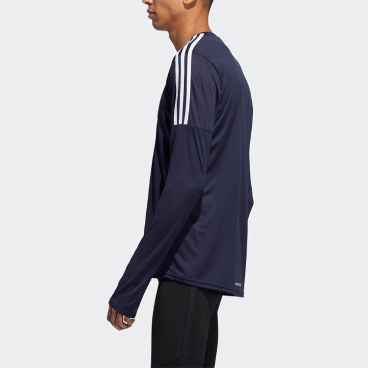 adidas Run 3s Ls M Printing Logo Running Long Sleeves Blue EK2858