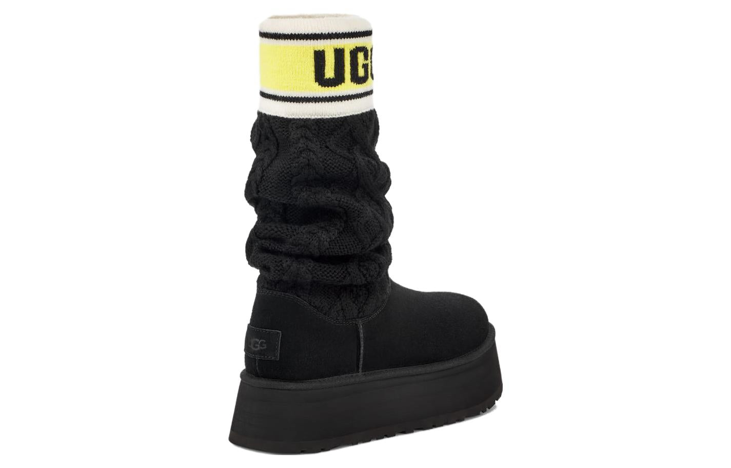 (WMNS) UGG Classic Sweater Letter Boot 'Black' 1144045-BLK