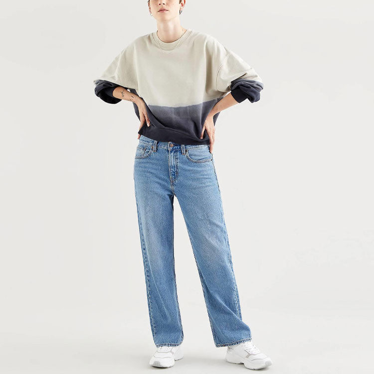 (WMNS) Levi's Colorblock Pullover Long Sleeves Hoodie Blue 19464-0004