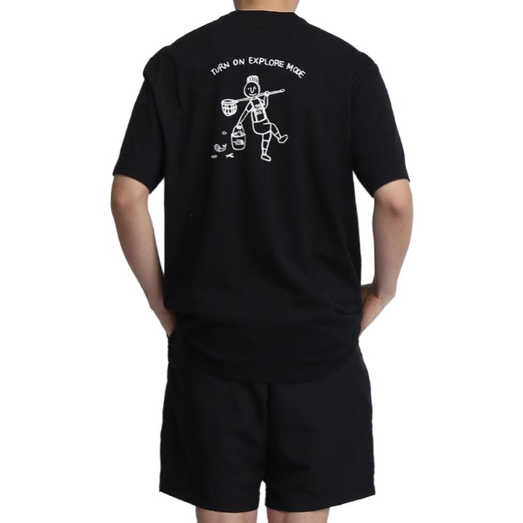 THE NORTH FACE Graffiti Character Small Logo Short Sleeve Couple Style Black NT7UL09A