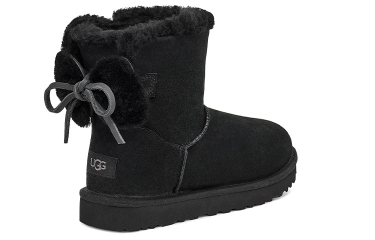 (WMNS) UGG Classic Double Bow Mini 'Black' 1127130-BLK