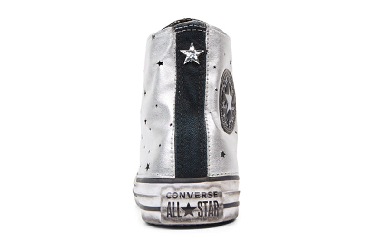 Converse Chuck Taylor All Star Metallic Silver Star Leather High Top 165755C