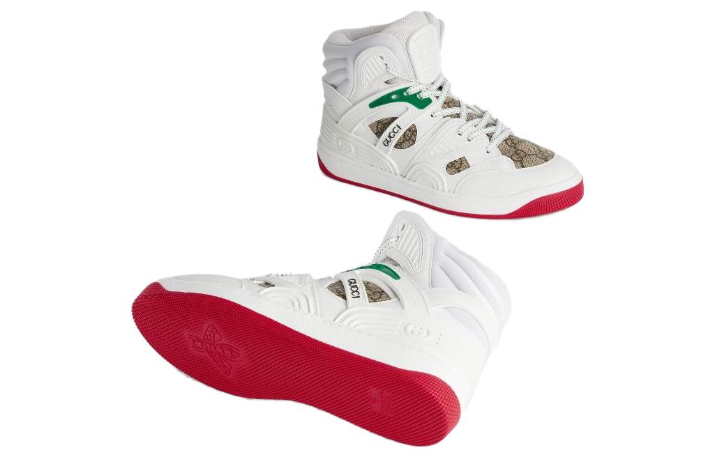 (WMNS) Gucci Basket High 'White Demetra Red' 676111-2SHG0-9076