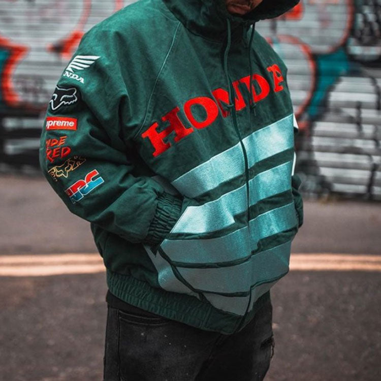 Supreme x Honda Fox Racing Puffy Zip Up Jacket 'Green' SUP-FW19-597