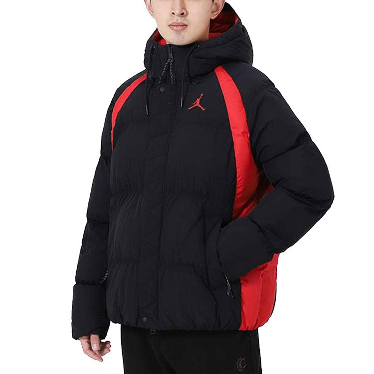 Air Jordan Contrasting Colors Printing Stay Warm hooded Jacket Black DA9807-010