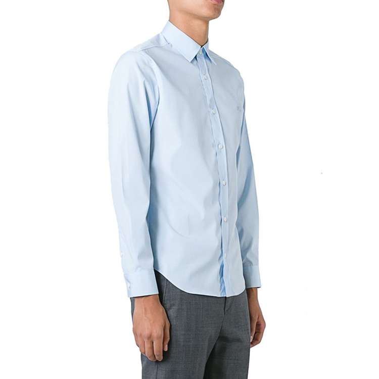Men's Burberry Cotton Classic Long Sleeves Shirt Blue 39911601