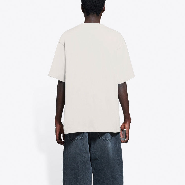 Balenciaga Unisex SS21 Logo Round Neck Grey 641675TKV712966