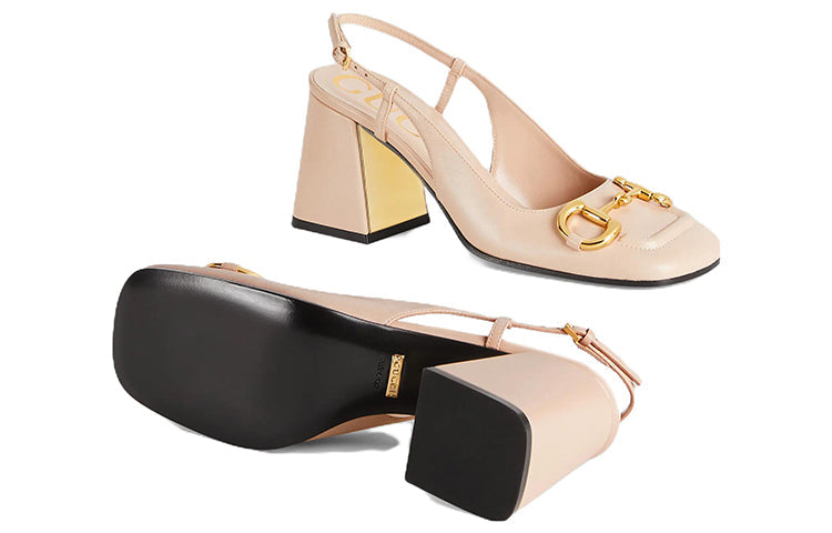 (WMNS) Gucci Horsebit Mid Heel Slingback 'Neutral' 643892-C9D00-6705
