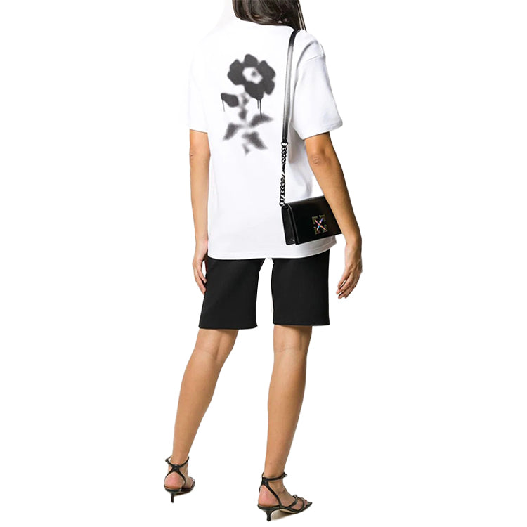 (WMNS) Off-White Back Flower Printing Short-sleeve Tee White OWAA072E20JER0010110