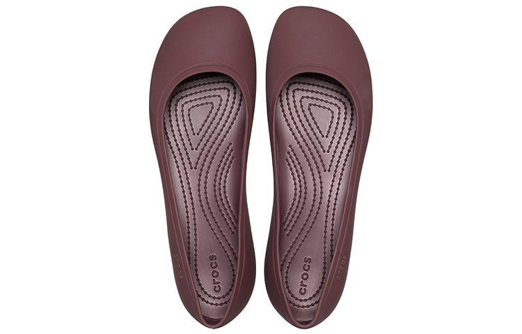 (WMNS) Crocs Brooklyn Flats 'Dark Cherry' 209384-6WD
