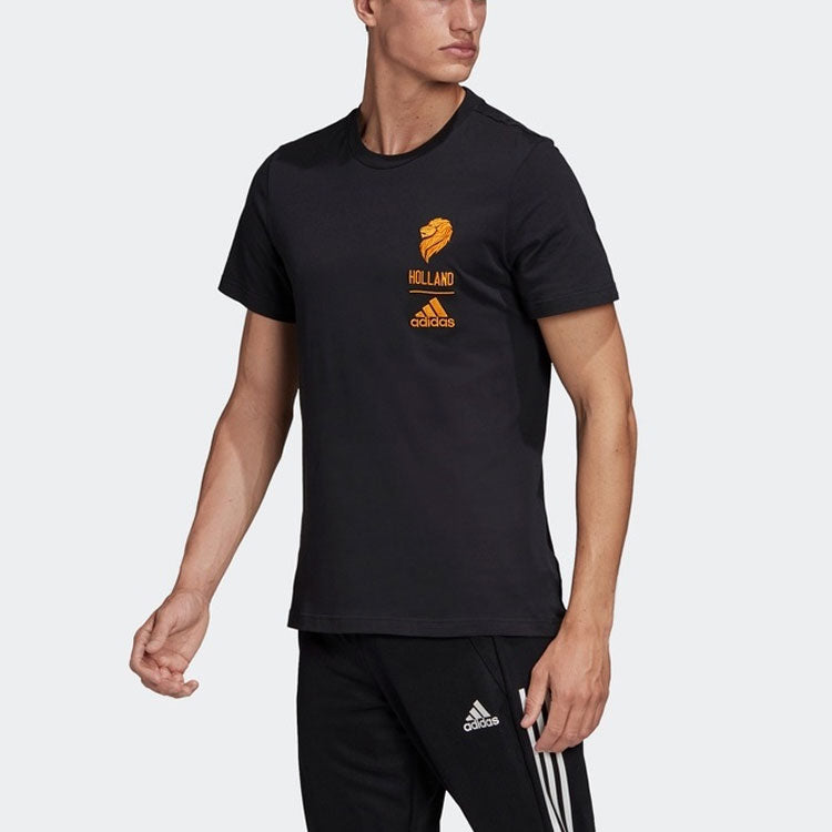 adidas Hol CI Tee Printed Sports Football Training Short Sleeve Men's Black FK3563