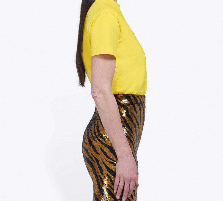 Balenciaga X-Rated Small Slim Fit Short Sleeve Yellow 612964TIVA71802
