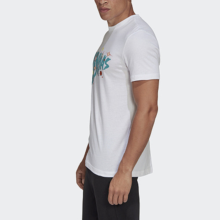 adidas 8-Bit Lineage Tee 'White Aqua'' FR5535