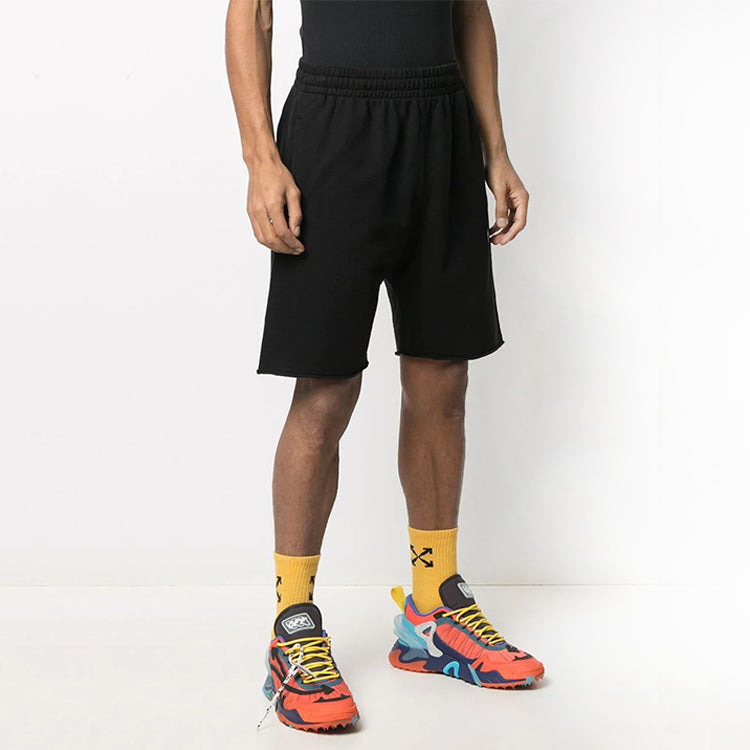 Off-White SS21 Diag Stripe Sweat Shorts Men s Black OMCI006R21FLE0021032