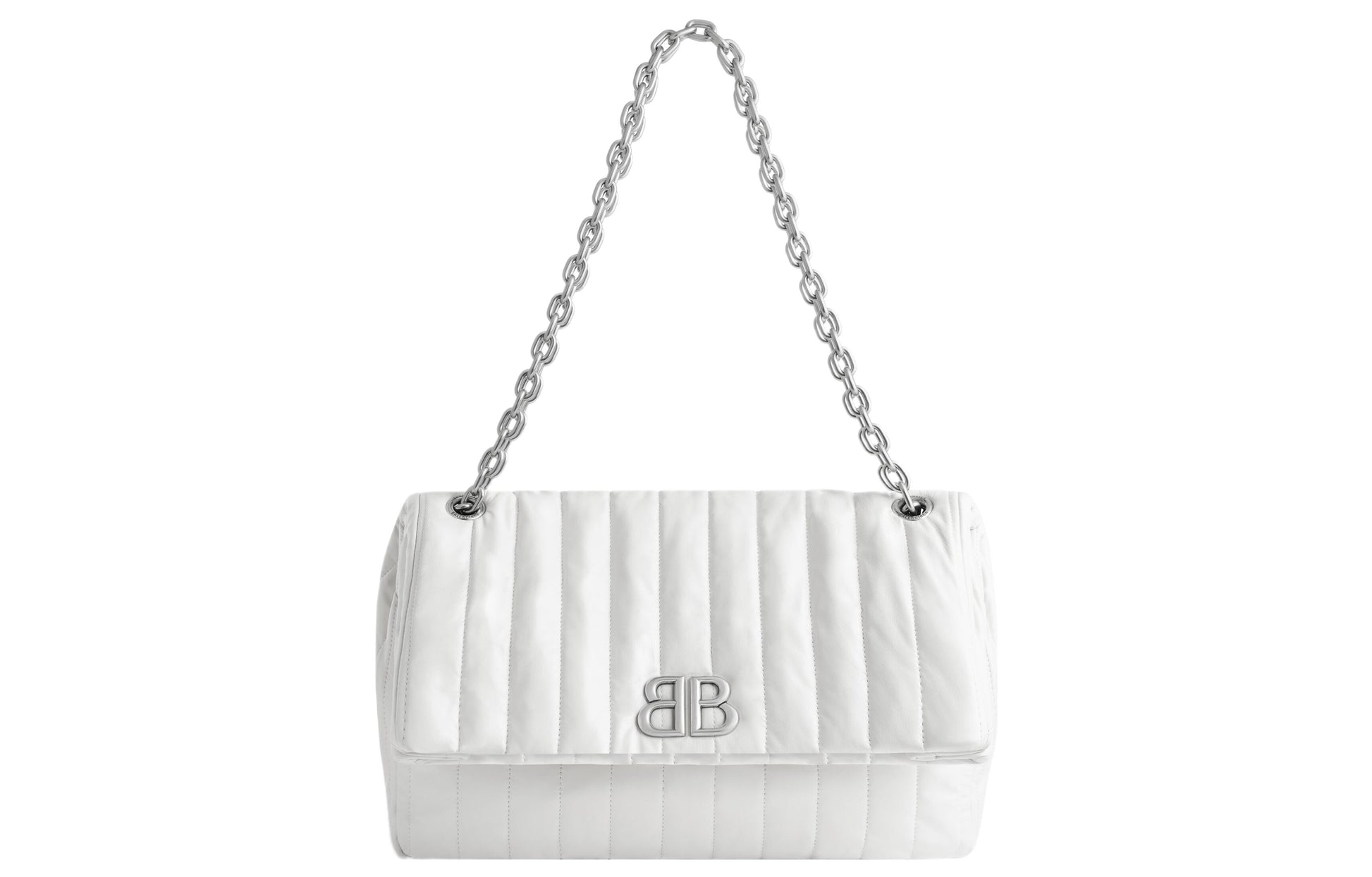 (WMNS) Balenciaga Monaco Medium Chain Bag Quilted 'Off White' 7659452AASE9106