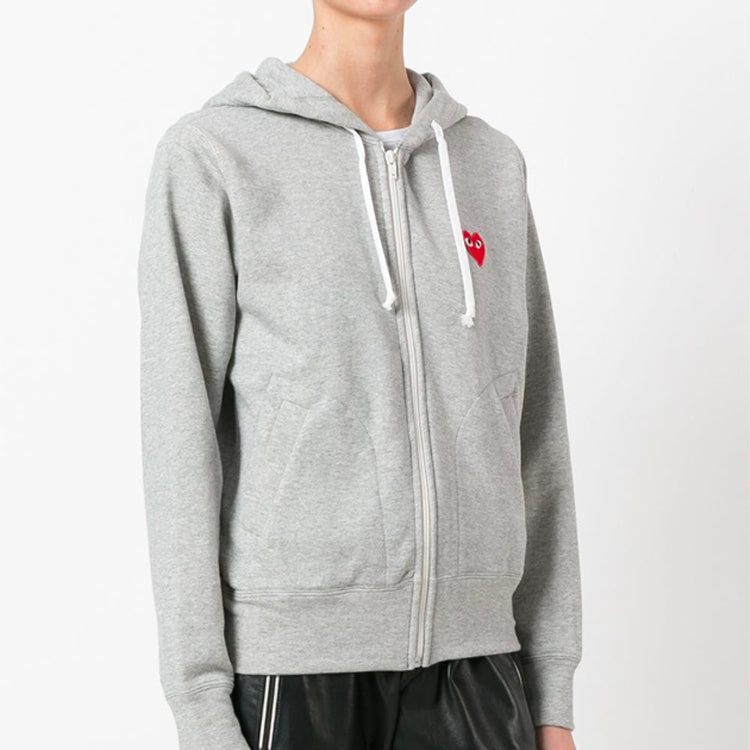 (WMNS) COMME des GARCONS PLAY Zip Hooded Jacket 'Grey' AZ-T167-051-1