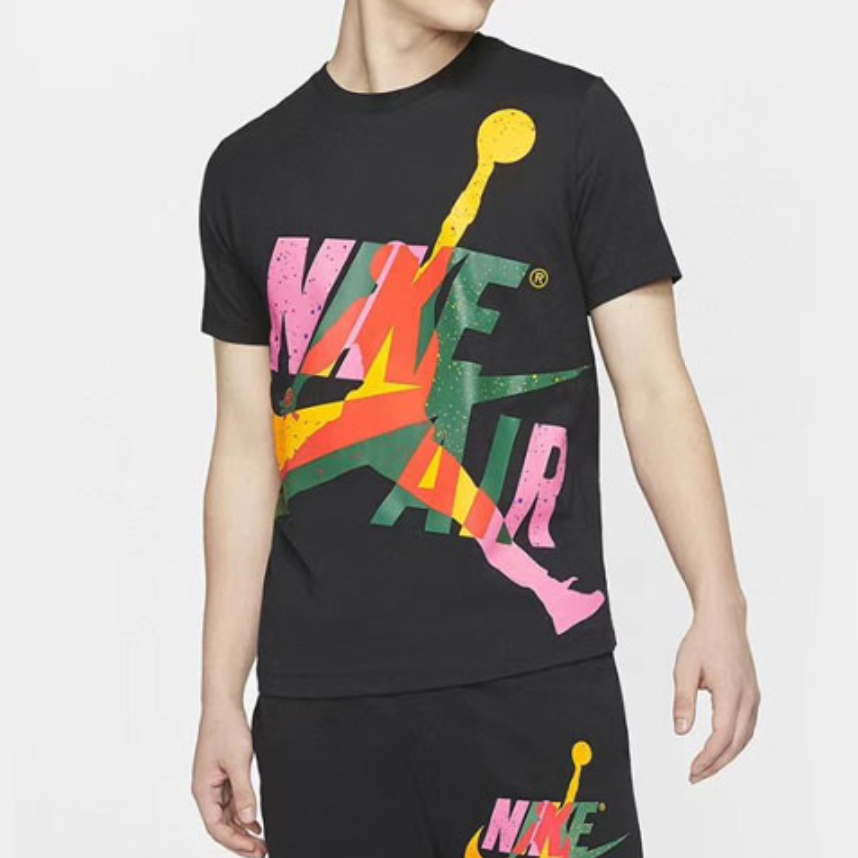 Air Jordan AS SS CTN JM Ccs HBR Crew Printed Short Sleeve TEE Men Black CT6752-011