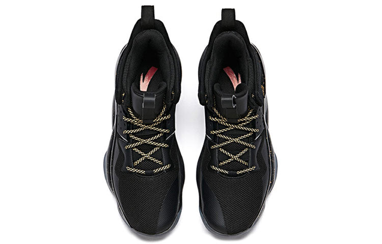 ANTA Mid Top Basketball Shoes 'Black Gold White' 91941181-3