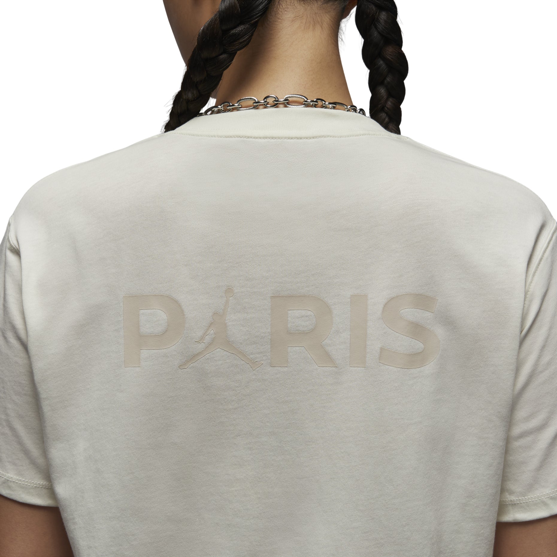 (WMNS) Air Jordan Paris Saint-Germain T-shirt Asia Sizing 'Sail' FV7749-133