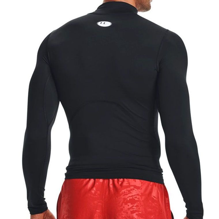 Under Armour HeatGear Compression Mock T-Shirt 'Black White' 1369606-001