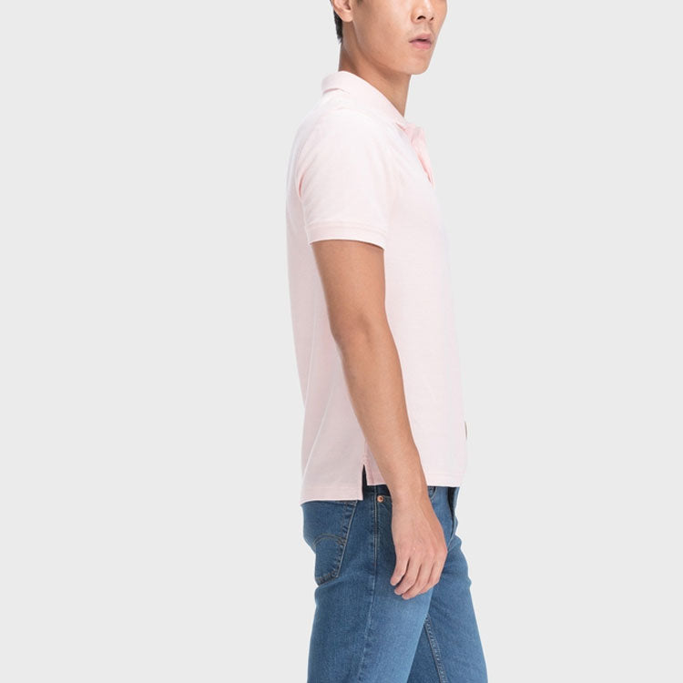 Men's Levis Casual lapel Short Sleeve Polo Shirt Pink 85896-0001