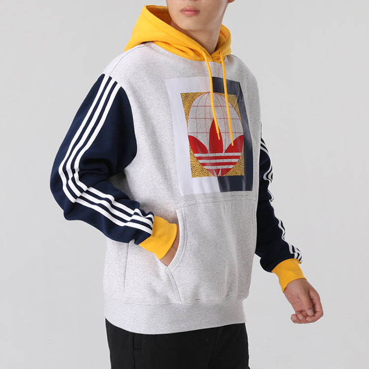 adidas originals Globe Hdy Colorblock logo Printing Fleece Lined White GD2116