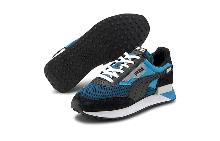 (GS) PUMA Future Rider Galaxy Low Top Running Shoes Blue/Black/White 374424-02